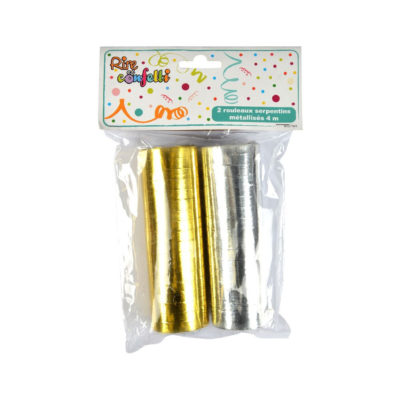 Set de 2 rouleaux serpentins métallisés (4m)