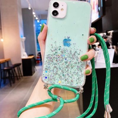 Coque de protection téléphone transparente à paillettes  IPhone