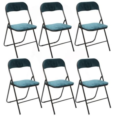 Chaise pliable FIESTA (velours bleu)